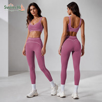 Ensembles de leggings de yoga extensibles en gros pour le fitness et le sport, soutien-gorge de yoga en spandex à séchage rapide, vêtements de Pilates pour femmes
