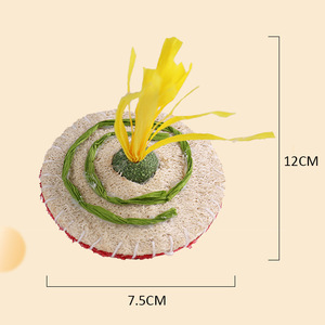 Ufo Shape Loofah Sponge <b>Cat</b> <b>Toy</b> With Catnip Ball <b>Interactive</b> Chew <b>Toy</b> For <b>Cats</b> - Product Image 2