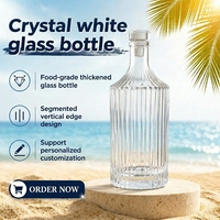 Bouteille de vin en verre cylindrique filetée verticale de 500 ml, idéale pour l'emballage de gin, vodka et whisky, logo personnalisable disponible