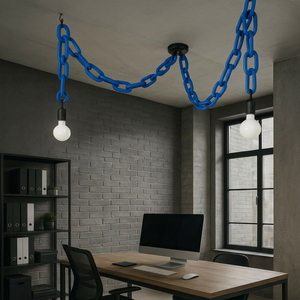 Escultura de Cadena de Resina Azul, Arte de Pared de Forma Ovalada, Decoración del Hogar Hecha a Mano, para el Día de la Madre, Pascua - Product Image 1
