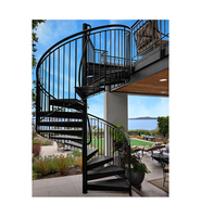 Rampe d'escalier en spirale en acier au carbone, montage mural, support de main courante, fixation incurvée pliable, escalier en spirale moderne en acier au carbone