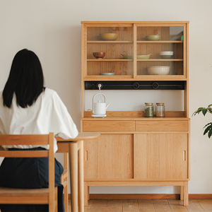 Modo Japanese Style Glass <b>Sideboard</b> Cabinet with Storage for <b>Kitchen</b> Wall-Mounted Chongqing Origin - Product Image 3