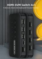 Commutateur KVM HDMI HD 4K USB2.0 4 entrées 1 sortie pour PC, ordinateur portable, moniteur, clavier, souris