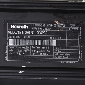 มอเตอร์ AC ความเร็วสูง R911312031 รุ่น MSK061C-0600-NN-S1-UG1-NNNN Plc มอเตอร์ 3 เฟส - Product Image 4