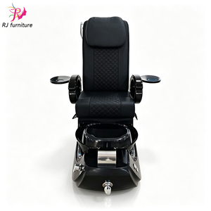 Fauteuil de pédicure spa noir de luxe, électrique, inclinable, avec massage et bassin pour les pieds, pour salon de beauté. - Product Image 5