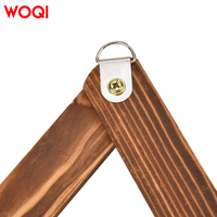 Porte-manteau mural extensible en bois brun WOQI, style accordéon, réglable, pour vêtements et chapeaux, idéal pour le salon, sacs et foulards écologiques