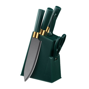 Yangjiang Knife Set Stainless Steel Chef Knife Black Blade 8-9.9in <b>Mirror</b> Finish Household Kitchen Use - Product Image 4