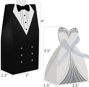 Vente en Gros Faveur Creative Dress & Tuxedo Mariée Bonbons Chocolat Cadeau Bonbonnière Cadeau Douche Nuptiale Décoration - Product Image 2
