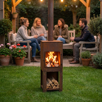 Foyer extérieur à bois de 67 pouces avec barbecue et cheminée pour patio et jardin