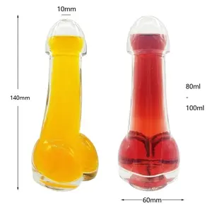 Hete Verkoop Uniek Creatief Ontwerp Goedkope Penisvorm Glazen Fles Bar Ware Lul Vormige Cocktail Glazen Bekers