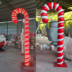 Personalizado resina fibra de vidrio Navidad escultura figuritas estatuas gigante grande bastón de caramelo adornos al aire libre decoraciones de Navidad - Product Image 2