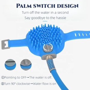 De gran oferta, herramienta de aseo portátil para interiores y exteriores para perros y gatos, rociador de ducha de silicona para mascotas, cepillo de baño de masaje - Product Image 2
