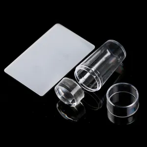 AS Clear Jelly Soft Silicone Nail Art Stamping Stamper with Scraper Image Plate Manicure Tools DIY Polish Kit
