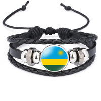 Bracelet ajustable en fil ciré tressé avec drapeau national de la Namibie, souvenir de la culture du désert, bijou cadeau