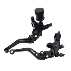 Levier de frein et d'embrayage pour moto Motubike, cylindre maître hydraulique en aluminium CNC de 22 mm pour mise à niveau, rouge et noir - Product Image 2