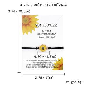 Amistad Sunflower Charm Bracelet You are My Sunshine Make a Wish Jewelry Pinky <span class=keywords><strong>Promise</strong></span> Daisy Charm Pareja Pulseras a juego - Product Image 2