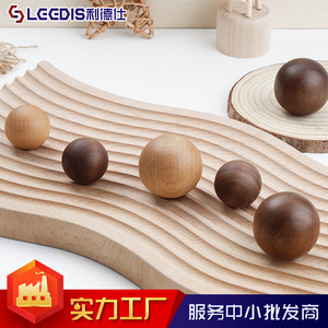 Lgedis Solid Wood Round Drawer Handles Minimalist <b>Cabinet</b> Knobs For Bedroom Furniture - Product Image 4