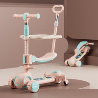 Trottinettes pliantes à 3 roues et hauteur réglable, trottinettes à pédales pliables pour enfants