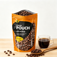 Sachet de café imprimé sur mesure avec valve et fermeture éclair 250g 340g 500g, pochette verticale refermable en PET/VMPET/PE