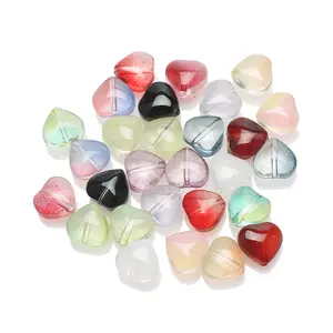 YAMEGA 8MM kalp cam boncuk krem renkler sütlü kristal dağınık boncuklar takı yapımı için DIY bilezik el yapımı el sanatları Hobbyworker