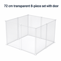 Cage en plastique pour chien et chat avec toilette et porte d'isolation, extensible, combinaison libre, assemblage sans outil pour chiens de petite/moyenne taille