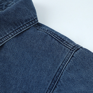 Camicette in denim da <span class=keywords><strong>donna</strong></span> classiche <span class=keywords><strong>autunno</strong></span>/<span class=keywords><strong>inverno</strong></span>, modello regular, tinta unita blu scuro, in popeline traspirante ed ecologico, con chiusura frontale ODM - Product Image 6