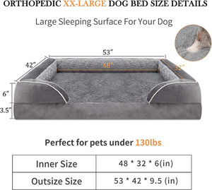 Soft Luxury Compressed Sponge Washable Orthopedic Cushion Cover Pet <strong>Dog</strong> <strong>Bed</strong> - Product Image 6