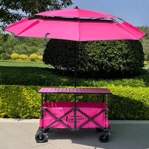 Şemsiye kamp balıkçılık piknikler için katlanabilir yemek sepeti aperatif arabaları kamp vagon büyük masa kamp Handcart - Product Image 1