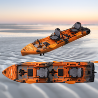Kayak modulaire à 3 parties pour deux personnes, pour la pêche, à assise sur le dessus, à ramer, embarcation de loisirs nautiques avec pagaie étanche pour le surf et les excursions