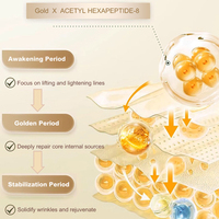 O'KADY Set de Belleza Cuidado Facial Tiempo Polipéptido Crema de Ojos Nutritiva Antiarrugas para Mujer Dorada y Mascarilla Facial Kit de Cuidado de la Piel de 10 Piezas