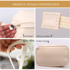 Bolsa de <span class=keywords><strong>Maquillaje</strong></span> Grande Personalizada de Doble Capa, Organizador de Cosméticos de Cuero PU con Cierre, Accesorios de Viaje para Artículos de Tocador, Bolsa de Viaje con Letra para Damas - Product Image 3