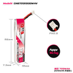 Gnb 1S 2S 3S 4S 6S Drone-Lipo-Batterij 3.8V 7.6V 11.4V 15.2V 22.8V 720Mah 100c/200c Tinyhawk Voor Fpv Drone Helikoptervliegtuig - Product Image 2