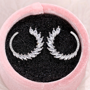 Orecchini a Cerchio con Forma di Foglia per Donne, Accessori per Orecchie a Forma Floreale per Uso Quotidiano alla Moda - Product Image 1