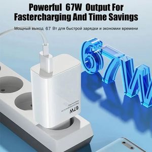 US EU UK Portable Power Supply Adapter Quick Charging USB Wall Charger 67W USB Fast Adapter With <b>Type</b>-<b>C</b> <b>Cable</b> for Mobile Phone - Product Image 4