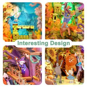 Tonecheer Dorothys Reise buch Nook 3D Puzzle Abenteuer Freundschaft Märchen TQ139 Emerald City mit mehrfarbigem Licht - Product Image 3