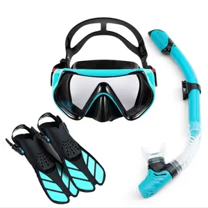 china diving mask fins set suppliers factory wholesale adults diving equipment snorkel fins set with diving snorkeling mask set