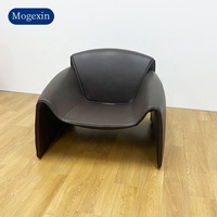 Fauteuil de salon moderne en cuir italien haut de gamme, confortable, en bois, pour la détente, chambre à coucher, appartement, usage domestique