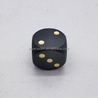 Dés en bois personnalisés de 16 mm et 20 mm pour fabricants, ensemble de dés polyédriques en bois naturel, accessoires de jeu de table de voyage en vrac, noirs