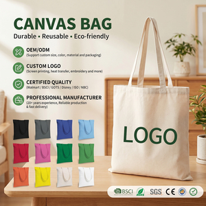 Wholesale Custom Logo 12oz Heavy Duty Cotton Canvas Tote Bag Recycled Reusable Grocery Shopping Bag For Supermarket Gift