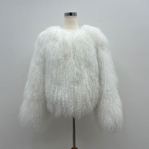 Vente en gros d'usine, <span class=keywords><strong>manteau</strong></span> en fourrure véritable pour femmes, col rond court, couleur personnalisée, fourrure moelleuse et bouclée, veste en fourrure de mouton de Mongolie pour l'hiver - Product Image 1