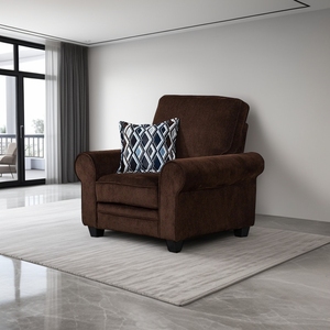 Modern Brown Chenille Single Seater <b>Sofa</b> Living Room Furniture Sectional <b>Sofa</b> Set with High Density Compression Foam <b>Sofas</b> - Product Image 5