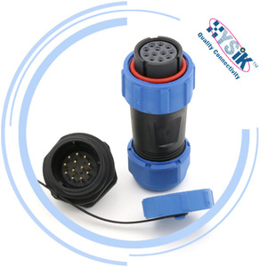 Conector Hembra SP2112/<span class=keywords><strong>S</strong></span> para Montaje <span class=keywords><strong>en</strong></span> Panel, Impermeable, 2 Pines, IP68, Terminación por Soldadura, con Tuerca de Bloqueo Chapada <span class=keywords><strong>en</strong></span> Oro, para Gabinete de Inversor Solar - Product Image 2