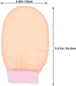 Guante Exfoliante Ovalado de Seda Cruda 100% Pura para Baño Turco, Cuidado Corporal, Venta Caliente OEM - Product Image 2