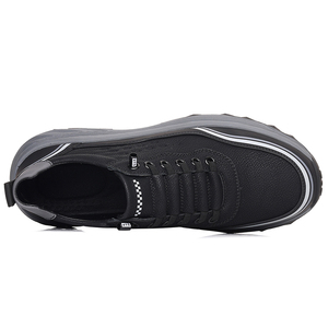 Men's Retro Leather Platform Sneakers-Autumn/Spring Foam Lining Non-Slip Thick Sole Casual Walking <b>Shoes</b> - Product Image 1