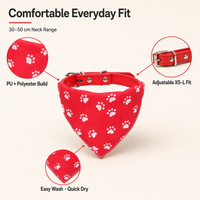 Collier bandana triangulaire en PU imprimé pour chat et chien, bavoir anti-bave réglable XS-L pour chats et petits chiens