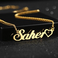 Collier personnalisé avec pendentif en acier inoxydable, style européen et américain, lettres gravées, bijoux DIY