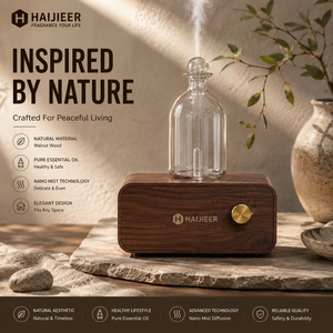 HYGEA Plastics Geen Hitte Geen Water Alle Glas en Hout Aromatherapie Draagbare Essentiële Olie Koude Lucht Vernevelaar Met Batterij - Product Image 1