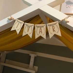 Fanion en <span class=keywords><strong>bois</strong></span> personnalisé, cadeau écologique pour la naissance, décoration <span class=keywords><strong>murale</strong></span> de fond de <span class=keywords><strong>chambre</strong></span> pour la fête des enfants - Product Image 1