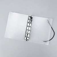 Carpeta de Anillas para Hojas Sueltas, Cubierta Transparente de Polipropileno para Cuaderno Espiral, Carpeta de Anillas A4/A5/A6/A7/B5 con Banda Elástica