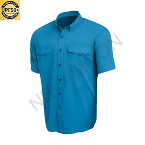 Camisa de Pesca Personalizada para Hombre, Protección Solar, Doble Bolsillo, Abertura Trasera, Manga Corta, Ropa de Trabajo Informal - Product Image 2